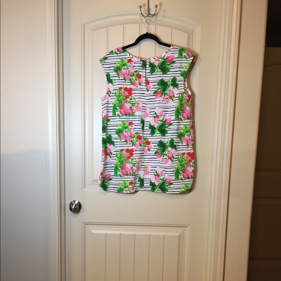 Merona Striped and Floral Print Sleeveless Shell - Picture 2 of 8